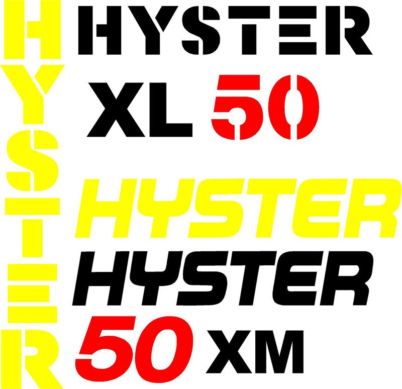 Hyster Decal  Vinyl Yellow Decals Forklift Decal Set of 2 