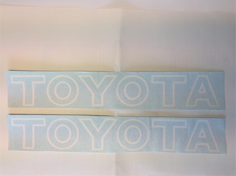 Toyota Forklift Decals Set of 2 Vinyl decal for the mast area White 